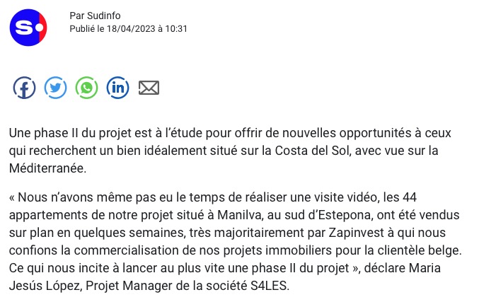 2023 04 18 SudInfo Zapinvest partenaire privilégié S4les 3