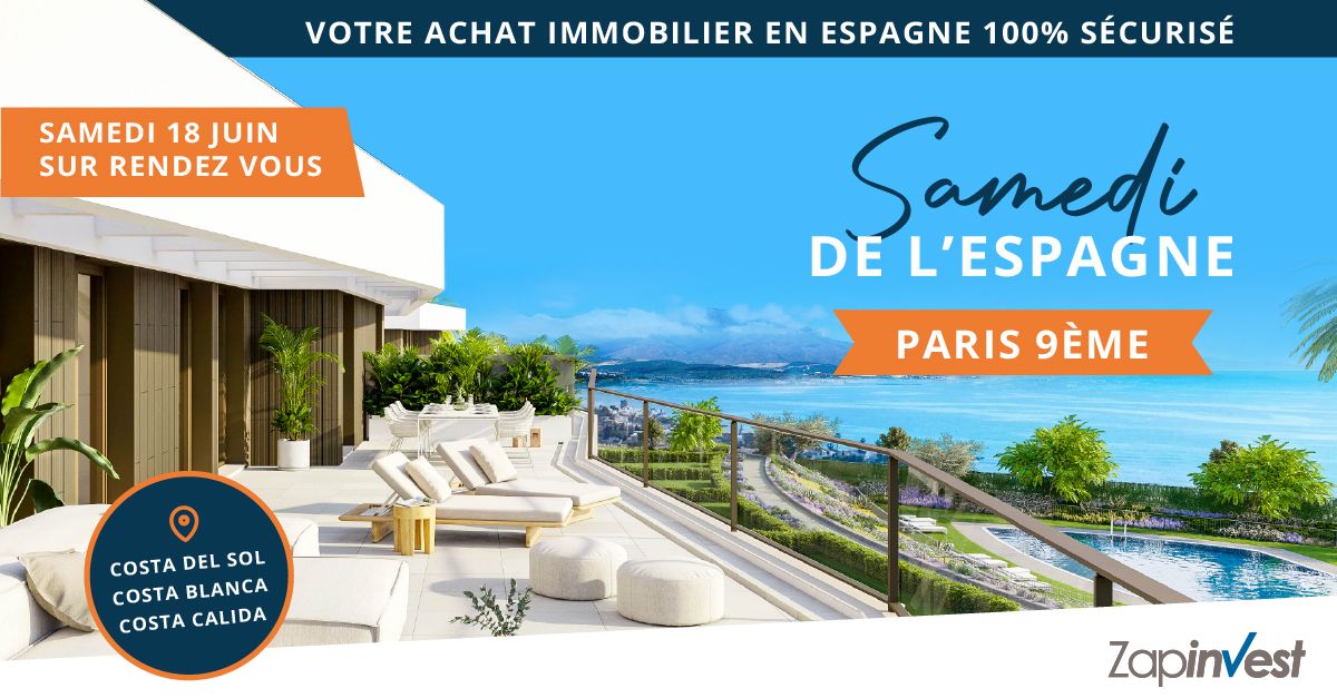 Rencontrez le spécialiste de l'IMMOBILIER EN ESPAGNE et des RÉSIDENCES SECONDAIRES sur la Costa Blanca et la Costa del Sol, lors de notre événement à notre nouvelle agence de PARIS-9ème ce samedi 18 juin.