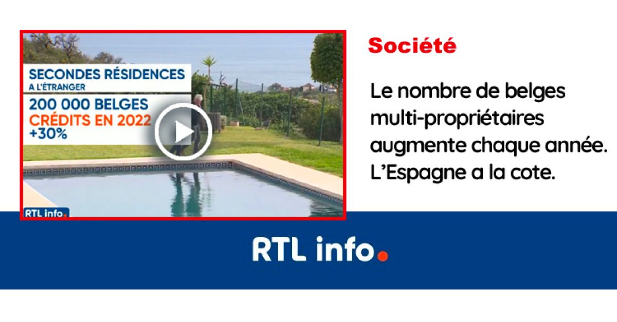RTL info - Le nombre de belges multi-propriétaires augmente chaque année. l'Espagne a la cote.