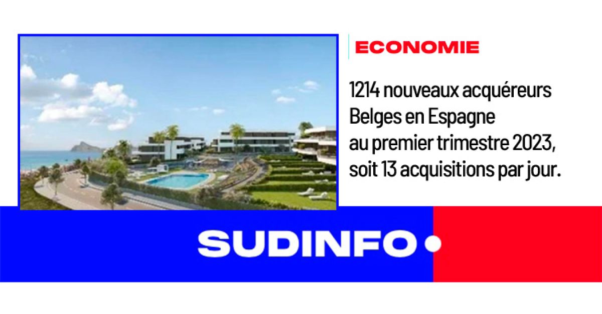 SUD info - Economie - 1214 nouveaux acquéreurs belges en Espagne au premier trimestre 2023, soit 13 acquisitions par jour